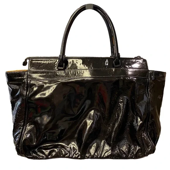 GUCCI Black Patent Leather Horsebit Tote Shoulder Bag - Recolored - Picture 3 of 17